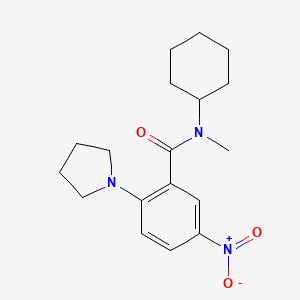 molecular formula C18H25N3O3 B4169843 N-cyclohexyl-N-methyl-5-nitro-2-(1-pyrrolidinyl)benzamide 