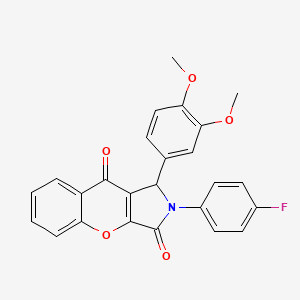 molecular formula C25H18FNO5 B4169863 1-(3,4-dimethoxyphenyl)-2-(4-fluorophenyl)-1,2-dihydrochromeno[2,3-c]pyrrole-3,9-dione 