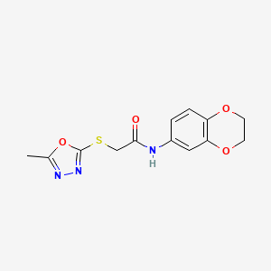 N-(2,3-dihydro-1,4-benzodioxin-6-yl)-2-[(5-methyl-1,3,4-oxadiazol-2-yl)thio]acetamide