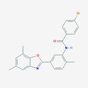 molecular formula C23H19BrN2O2 B416987 4-Bromo-N-[5-(5,7-dimethyl-benzooxazol-2-yl)-2-methyl-phenyl]-benzamide 