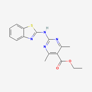 molecular formula C16H16N4O2S B4169870 ethyl 2-(1,3-benzothiazol-2-ylamino)-4,6-dimethyl-5-pyrimidinecarboxylate 