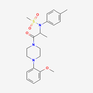 molecular formula C22H29N3O4S B4169888 N-{2-[4-(2-methoxyphenyl)-1-piperazinyl]-1-methyl-2-oxoethyl}-N-(4-methylphenyl)methanesulfonamide 