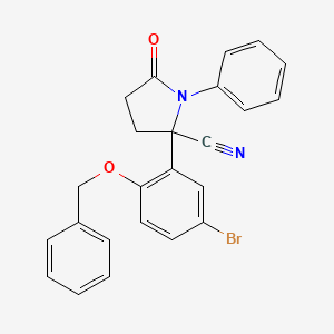 molecular formula C24H19BrN2O2 B4169894 2-[2-(benzyloxy)-5-bromophenyl]-5-oxo-1-phenyl-2-pyrrolidinecarbonitrile 