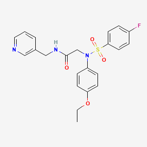 molecular formula C22H22FN3O4S B4169905 N~2~-(4-ethoxyphenyl)-N~2~-[(4-fluorophenyl)sulfonyl]-N~1~-(3-pyridinylmethyl)glycinamide 