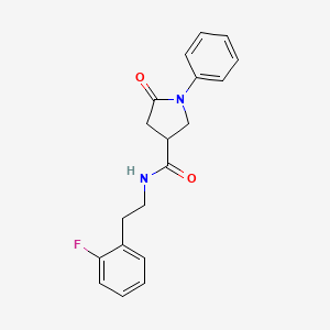 N-[2-(2-fluorophenyl)ethyl]-5-oxo-1-phenyl-3-pyrrolidinecarboxamide