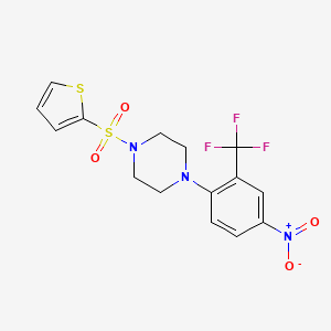molecular formula C15H14F3N3O4S2 B4169938 1-[4-nitro-2-(trifluoromethyl)phenyl]-4-(2-thienylsulfonyl)piperazine 