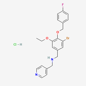 molecular formula C22H23BrClFN2O2 B4169942 {3-bromo-5-ethoxy-4-[(4-fluorobenzyl)oxy]benzyl}(4-pyridinylmethyl)amine hydrochloride 