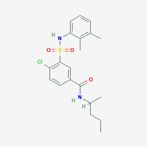 molecular formula C20H25ClN2O3S B4169948 4-chloro-3-{[(2,3-dimethylphenyl)amino]sulfonyl}-N-(1-methylbutyl)benzamide 