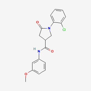 molecular formula C18H17ClN2O3 B4169953 1-(2-chlorophenyl)-N-(3-methoxyphenyl)-5-oxo-3-pyrrolidinecarboxamide 