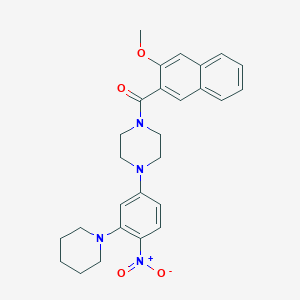 1-(3-methoxy-2-naphthoyl)-4-[4-nitro-3-(1-piperidinyl)phenyl]piperazine