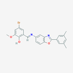 molecular formula C23H19BrN2O3 B417004 4-Bromo-2-({[2-(3,5-dimethylphenyl)-1,3-benzoxazol-5-yl]imino}methyl)-6-methoxyphenol 