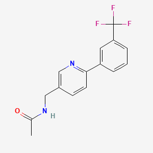 N-({6-[3-(trifluoromethyl)phenyl]pyridin-3-yl}methyl)acetamide