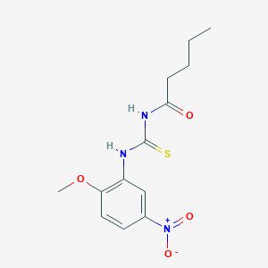 molecular formula C13H17N3O4S B4170063 N-{[(2-methoxy-5-nitrophenyl)amino]carbonothioyl}pentanamide 