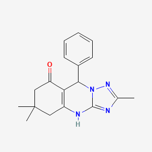 molecular formula C18H20N4O B4170074 2,6,6-trimethyl-9-phenyl-5,6,7,9-tetrahydro[1,2,4]triazolo[5,1-b]quinazolin-8(4H)-one 