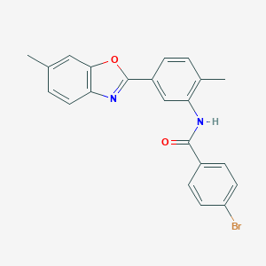 molecular formula C22H17BrN2O2 B417009 4-bromo-N-[2-methyl-5-(6-methyl-1,3-benzoxazol-2-yl)phenyl]benzamide 