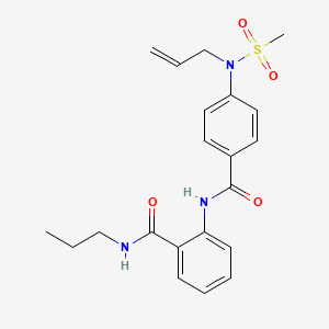 molecular formula C21H25N3O4S B4170094 2-({4-[allyl(methylsulfonyl)amino]benzoyl}amino)-N-propylbenzamide 