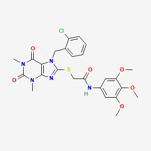 molecular formula C25H26ClN5O6S B4170107 2-{[7-(2-chlorobenzyl)-1,3-dimethyl-2,6-dioxo-2,3,6,7-tetrahydro-1H-purin-8-yl]thio}-N-(3,4,5-trimethoxyphenyl)acetamide 