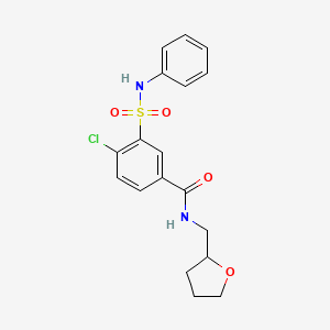 molecular formula C18H19ClN2O4S B4170118 3-(anilinosulfonyl)-4-chloro-N-(tetrahydro-2-furanylmethyl)benzamide 