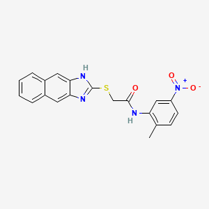 molecular formula C20H16N4O3S B4170127 N-(2-methyl-5-nitrophenyl)-2-(1H-naphtho[2,3-d]imidazol-2-ylthio)acetamide 