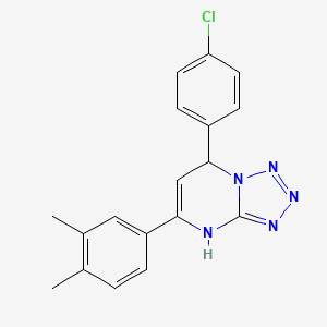 molecular formula C18H16ClN5 B4170147 7-(4-chlorophenyl)-5-(3,4-dimethylphenyl)-4,7-dihydrotetrazolo[1,5-a]pyrimidine 