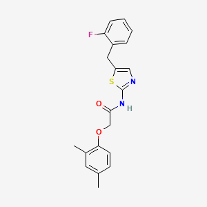 2-(2,4-dimethylphenoxy)-N-[5-(2-fluorobenzyl)-1,3-thiazol-2-yl]acetamide