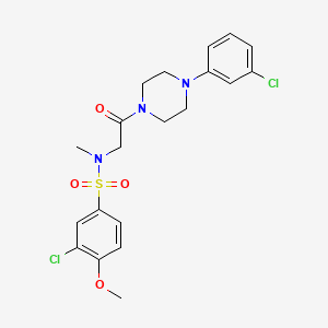 molecular formula C20H23Cl2N3O4S B4170158 3-chloro-N-{2-[4-(3-chlorophenyl)-1-piperazinyl]-2-oxoethyl}-4-methoxy-N-methylbenzenesulfonamide 