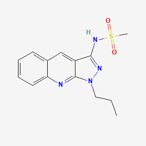 molecular formula C14H16N4O2S B4170186 N-(1-propyl-1H-pyrazolo[3,4-b]quinolin-3-yl)methanesulfonamide 