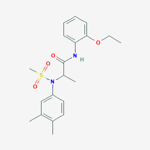 molecular formula C20H26N2O4S B4170210 N~2~-(3,4-dimethylphenyl)-N~1~-(2-ethoxyphenyl)-N~2~-(methylsulfonyl)alaninamide 