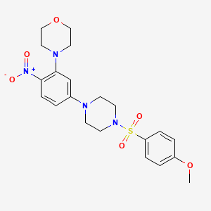 molecular formula C21H26N4O6S B4170220 4-(5-{4-[(4-methoxyphenyl)sulfonyl]-1-piperazinyl}-2-nitrophenyl)morpholine 