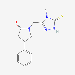molecular formula C14H16N4OS B4170227 1-[(5-mercapto-4-methyl-4H-1,2,4-triazol-3-yl)methyl]-4-phenyl-2-pyrrolidinone 
