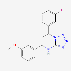 molecular formula C17H16FN5O B4170230 7-(3-fluorophenyl)-5-(3-methoxyphenyl)-4,5,6,7-tetrahydrotetrazolo[1,5-a]pyrimidine 