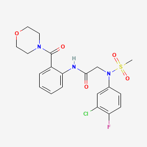molecular formula C20H21ClFN3O5S B4170232 N~2~-(3-chloro-4-fluorophenyl)-N~2~-(methylsulfonyl)-N~1~-[2-(4-morpholinylcarbonyl)phenyl]glycinamide 