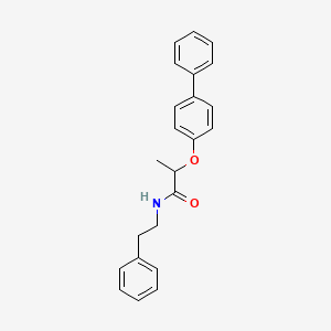 molecular formula C23H23NO2 B4170247 2-(4-biphenylyloxy)-N-(2-phenylethyl)propanamide 