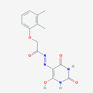 2-(2,3-dimethylphenoxy)-N-[(6-hydroxy-2,4-dioxo-1H-pyrimidin-5-yl)imino]acetamide