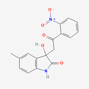 molecular formula C17H14N2O5 B4170259 3-hydroxy-5-methyl-3-[2-(2-nitrophenyl)-2-oxoethyl]-1,3-dihydro-2H-indol-2-one 