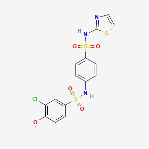 molecular formula C16H14ClN3O5S3 B4170270 3-chloro-4-methoxy-N-{4-[(1,3-thiazol-2-ylamino)sulfonyl]phenyl}benzenesulfonamide 