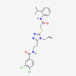 molecular formula C25H27Cl2N5O2S B4170273 N-{2-[4-allyl-5-({2-[(2-isopropylphenyl)amino]-2-oxoethyl}thio)-4H-1,2,4-triazol-3-yl]ethyl}-3,4-dichlorobenzamide 