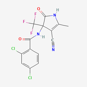 molecular formula C14H8Cl2F3N3O2 B4170280 2,4-dichloro-N-[4-cyano-5-methyl-2-oxo-3-(trifluoromethyl)-2,3-dihydro-1H-pyrrol-3-yl]benzamide 