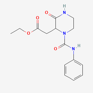 ethyl [1-(anilinocarbonyl)-3-oxo-2-piperazinyl]acetate