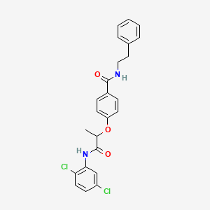 4-{2-[(2,5-dichlorophenyl)amino]-1-methyl-2-oxoethoxy}-N-(2-phenylethyl)benzamide
