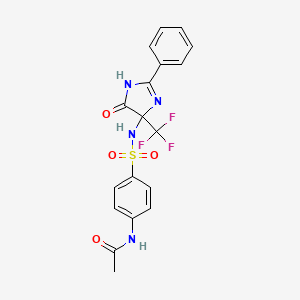 molecular formula C18H15F3N4O4S B4170325 N-[4-({[5-oxo-2-phenyl-4-(trifluoromethyl)-4,5-dihydro-1H-imidazol-4-yl]amino}sulfonyl)phenyl]acetamide 