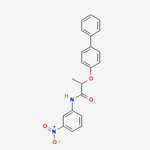 molecular formula C21H18N2O4 B4170326 2-(4-biphenylyloxy)-N-(3-nitrophenyl)propanamide 