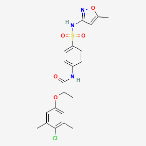 molecular formula C21H22ClN3O5S B4170332 2-(4-chloro-3,5-dimethylphenoxy)-N-(4-{[(5-methyl-3-isoxazolyl)amino]sulfonyl}phenyl)propanamide 