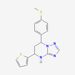 molecular formula C16H16N4S2 B4170380 7-[4-(methylthio)phenyl]-5-(2-thienyl)-4,5,6,7-tetrahydro[1,2,4]triazolo[1,5-a]pyrimidine 