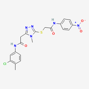 molecular formula C20H19ClN6O4S B4170393 2-[(5-{2-[(3-chloro-4-methylphenyl)amino]-2-oxoethyl}-4-methyl-4H-1,2,4-triazol-3-yl)thio]-N-(4-nitrophenyl)acetamide CAS No. 5366-69-8