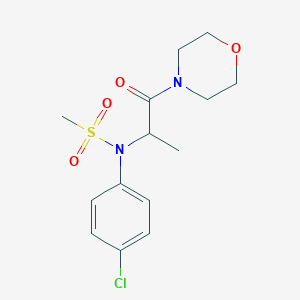molecular formula C14H19ClN2O4S B4170442 N-(4-chlorophenyl)-N-[1-methyl-2-(4-morpholinyl)-2-oxoethyl]methanesulfonamide 