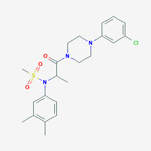 N-{2-[4-(3-chlorophenyl)-1-piperazinyl]-1-methyl-2-oxoethyl}-N-(3,4-dimethylphenyl)methanesulfonamide