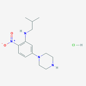 molecular formula C14H23ClN4O2 B4170465 N-isobutyl-2-nitro-5-(1-piperazinyl)aniline hydrochloride 