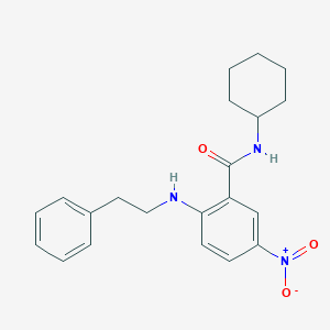 molecular formula C21H25N3O3 B4170482 N-cyclohexyl-5-nitro-2-[(2-phenylethyl)amino]benzamide 