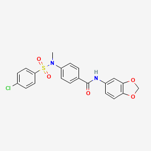 N-1,3-benzodioxol-5-yl-4-[[(4-chlorophenyl)sulfonyl](methyl)amino]benzamide